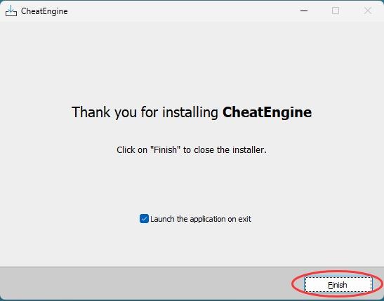 Cheat Engine 安装完成界面